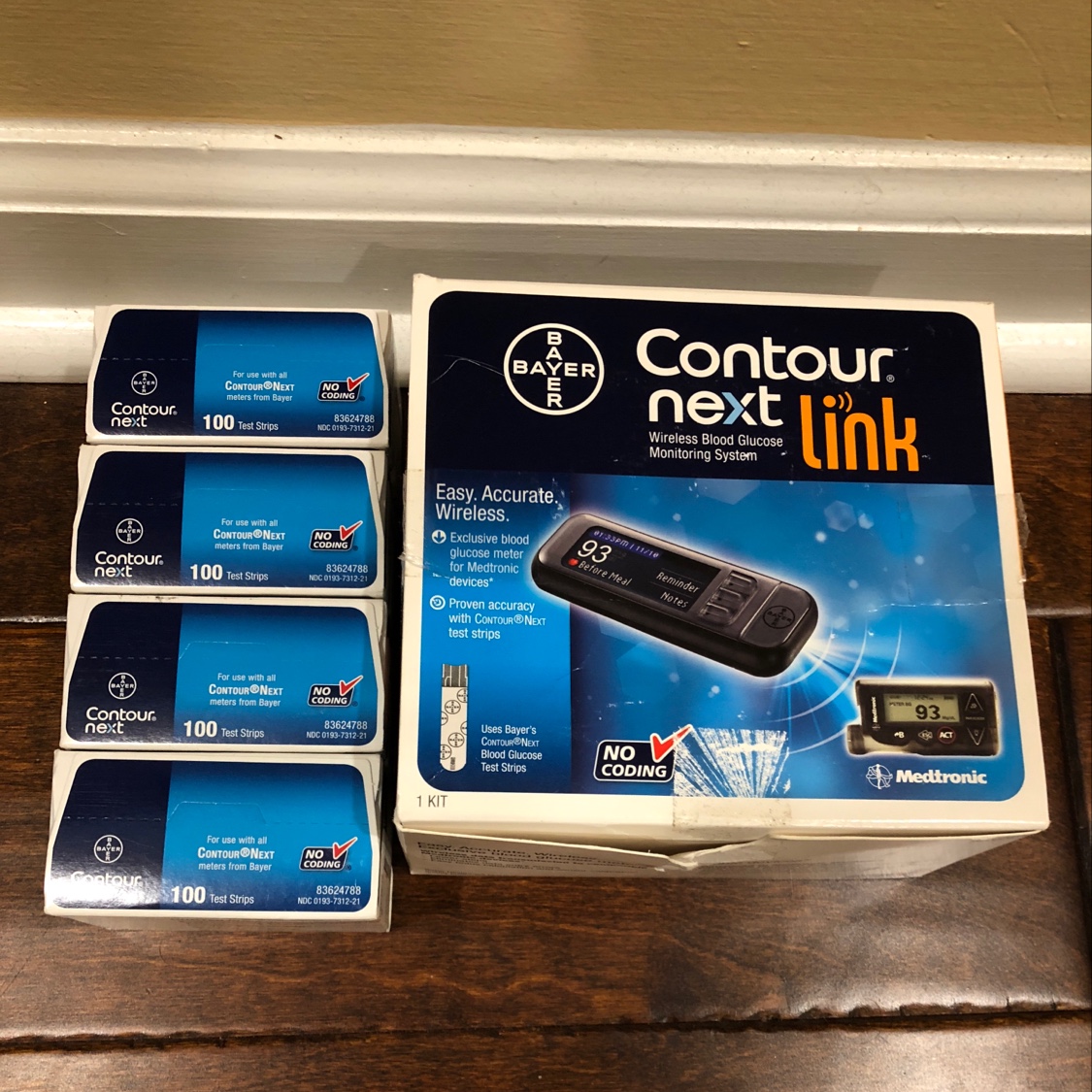 Contour next link meter and 400 test strips which expired 02/ for